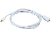 6ft 32AWG Mini DisplayPort Male to Female Extension Cable White