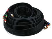 50ft 18AWG CL2 Premium 5 RCA Component Video Audio Coaxial Cable RG 6 U Black