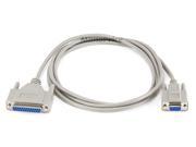 Monoprice 6ft Null Modem DB9F DB25F Molded Cable