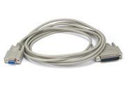 10ft AT Modem DB9F DB25M Molded Cable