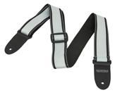 Monoprice 2 inch Guitar Strap Nylon with Leather Ends Gray Black