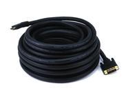 Monoprice 50ft 22AWG CL2 Silver Plated Standard HDMI to DVI Adapter Cable Black
