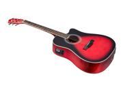 Monoprice Idyllwild Foothill Acoustic Electric Guitar with Tuner Pickup and Gig Bag Red Burst