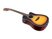 Monoprice Idyllwild Foothill Acoustic Electric Guitar with Tuner Pickup and Gig Bag Vintage Sunburst