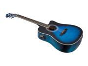 Monoprice Idyllwild Foothill Acoustic Electric Guitar with Tuner Pickup and Gig Bag Blue Burst