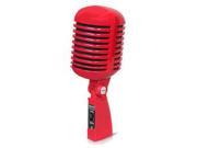Classic Retro Vintage Style Dynamic Vocal Microphone with 16ft XLR Cable Red