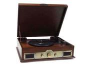 Bluetooth Vintage Classic Style Turntable Wireless Music Streaming AM FM Radio USB Record Ability AUX 3.5mm Input