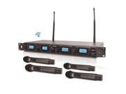 Wireless Microphone System UHF Quad Channel 4 Handheld Microphones Rack Mountable