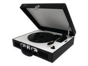 JENSEN JTA 410 BLK Portable 3 Speed Stereo Turntables with Built in Speakers Black