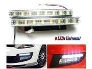 Forti USA Universal Fit Waterproof 8 LEDs Daytime Running Lights Kit DRL Fog Lights White A Pair