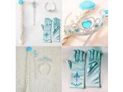 4pcs Cosplay Crown Tiara Hair Accessory Crown Wig  magic Wand For Elsa Anna
