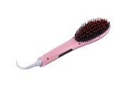 2 in 1 Auto Electric Hair Straightener Comb LCD Iron Brush Auto Hair Massager High temperature resistance pink