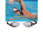 ANTI UV Swim Swimming Youth Goggles PC Lens PVC Frame Silicone Strap Trendy black