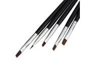 New 5PCS Nail Art Acrylic UV Gel Salon Pen Flat Brush Kit Dotting Tool