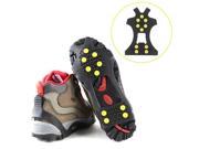 10 Studs Anti Skid Snow Ice Thermoplastic elastomer Climbing Shoes Spikes Grips Cleats Over Shoes Covers Crampons black size s