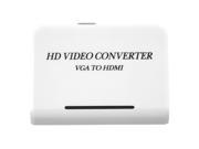 BEAU 1080P Audio VGA to HDMI HD HDTV Video Converter Box Adapter for PC Laptop DVD White UK Plug