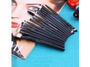YKS Eye Shadow Foundation Eyebrow Lip Brush Makeup Tools 15 pcs Sets Cosmetic Kits Black