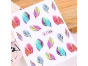Feather Nail Art Water Transfer Decal Sticker Rainbow Dreams Bright Color Hot