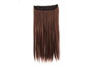 Fashion 3 4 Full head Clip In Hair Extensions Straight Curly With 5 Clips Long Light Borwn Straight Hair