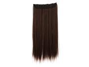 Fashion 3 4 Full head Clip In Hair Extensions Straight Curly With 5 Clips Long Dark Brown Straight Hair
