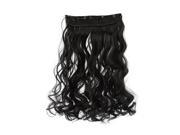 Fashion 3 4 Full head Clip In Hair Extensions Straight Curly With 5 Clips Long Black Curly Hair