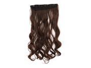 Fashion 3 4 Full head Clip In Hair Extensions Straight Curly With 5 Clips Long Dark Brown Curly Hair