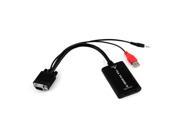 Black VGA Input to HDMI Output Adapter Video Converter Adapter AV TV Cable FF