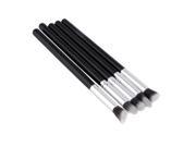 5 pcs Silver Black Soft Synthetic Small Blending Foundation Concealer Brush