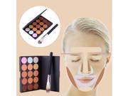 New 15 Colors Contour Face Cream Makeup Party Concealer Palette Brush