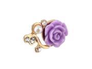 Rose Flower 3D Crystal Bead Pearl Anti Dust Plug Charms For 3.5mm Phone