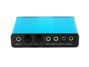 USB 6 Channel 5.1 Audio External Optical Sound Card Adapter For PC Laptop Skype blue