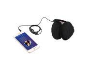 3.5mm Ear Muff Music Earmuffs Headphone Soft Ear Warmer for Phone Tablet PC black