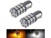 2pcs Amber White Dual Color Switchback 60 LED Front Turn Signal Light Bulb