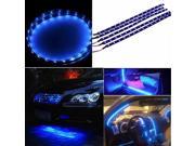 30cm Waterproof 15 Blue LED Car Vehicle Motor Grill Flexible Light Strips 12V