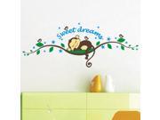 Cartoon Monkey Tree Sweet Dream Wall Art Stickers Kids Nursery Vinyl Decals