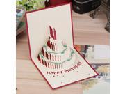Exquisite 3D Pop Up Greeting Card Kirigami Happy Birthday Anniversary Gift