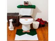 3pcs Christmas Decorations Happy Snowman Toilet Seat Cover Rug Bathroom Set