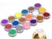 18 Colors Nail Art Glitter Powder Dust For UV GEL Acrylic Powder Decoration