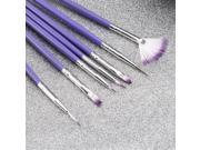 7Pcs Purple Nail Brush Set Crystal Nail Polish Brush Kits Nail Tips Brushes