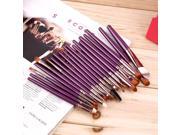 20 pcs Professional Makeup Cosmetic Blush Purple Brush with Coffee Hair