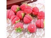 12x Strawberry Balls Hair Care Soft Sponge Rollers Curlers Lovely DIY Tool