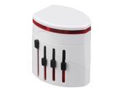 World Wide Multi AC Mains Travel Plug Charger Adapter with 2 USB Ports White