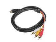 NEW 5 Feet 1080P HDTV HDMI Male to 3 RCA Audio Video AV Cable Cord Adapter