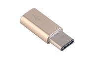 BEAU Aluminium Type C Male Connector to Micro USB Female Cable Converter Adapter Gold