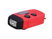 Emergency Hand Crank Generator Solar AM FM WB Radio Flashlight Charger HY 88WB red color