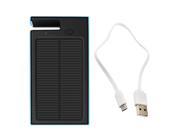 12000mAh Dual USB Solar Power Bank LED Battery Charger For Cell Phone Pad Blue