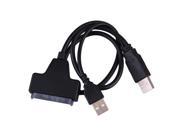 USB 2.0 Male To SATA 7 15P 22 Pin Cable Adapter For 2.5 SSD Hard Disk Drive