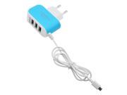 3 USB Port EU Plug LED Charger Charging Adapter For Andriod Smartphone
