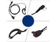 2 PIN Ear Hook Earpiece Headset for Kenwood With LED Light PTT for Baofeng