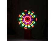 Portable Handheld Cooling Fan Colorful LED Mini Light Battery Power W Strap